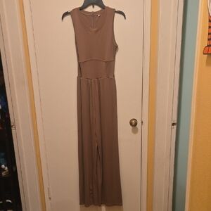 Elegant Sleeveless Dark TAUPE Jumpsuit.
